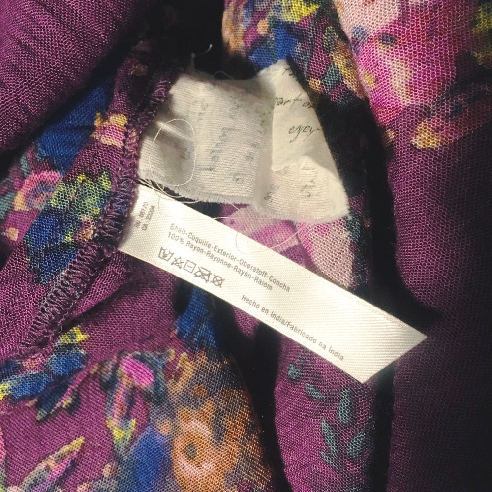 NWOT Free People FP ONE Gauze Wide Leg Jumpsuit Ruffled Purple XS - Picture 14 of 14